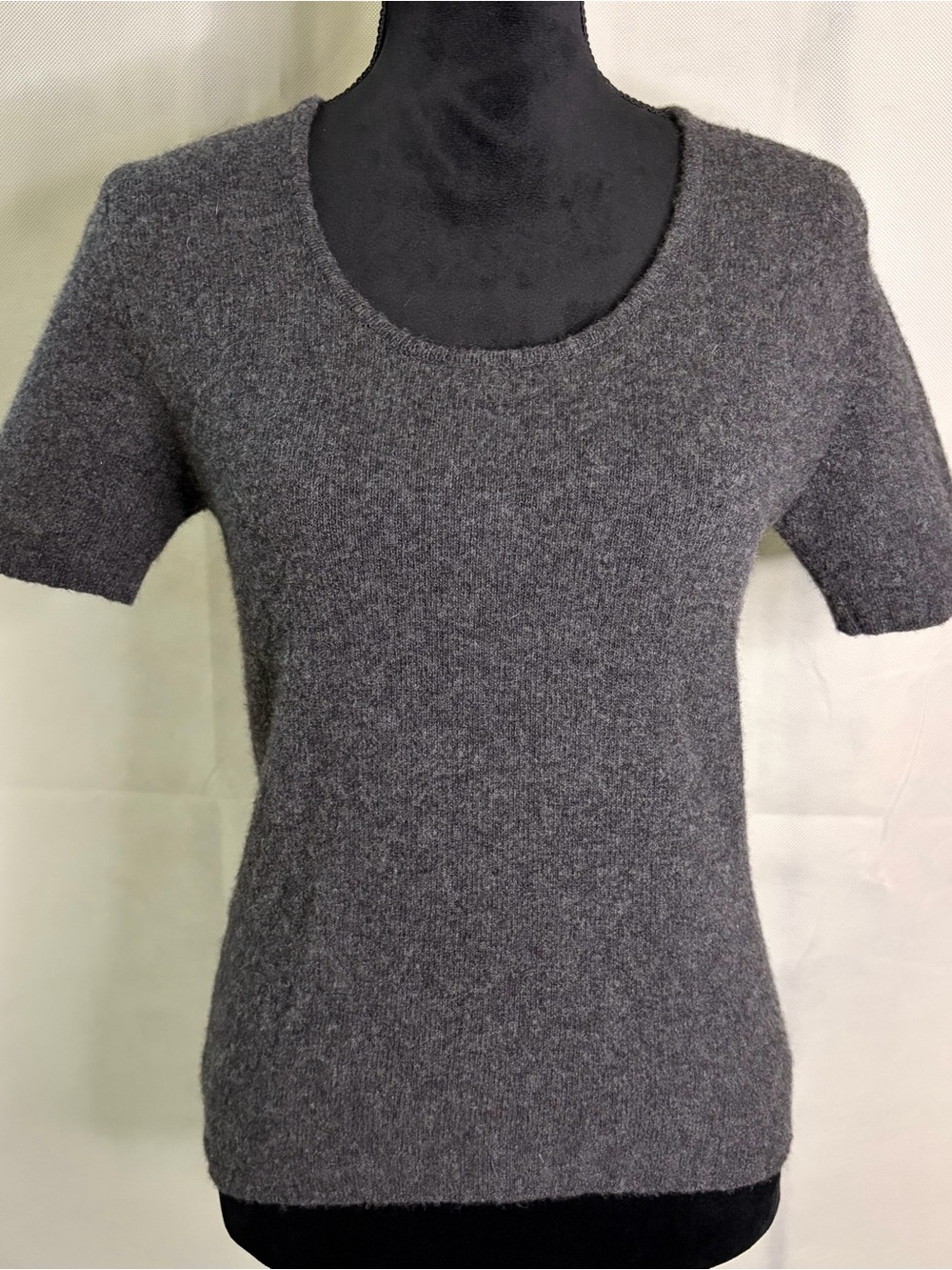 Express Women's Scoop Neck Sweater | Heather Gray | Wool/Rabbit Hair Blend